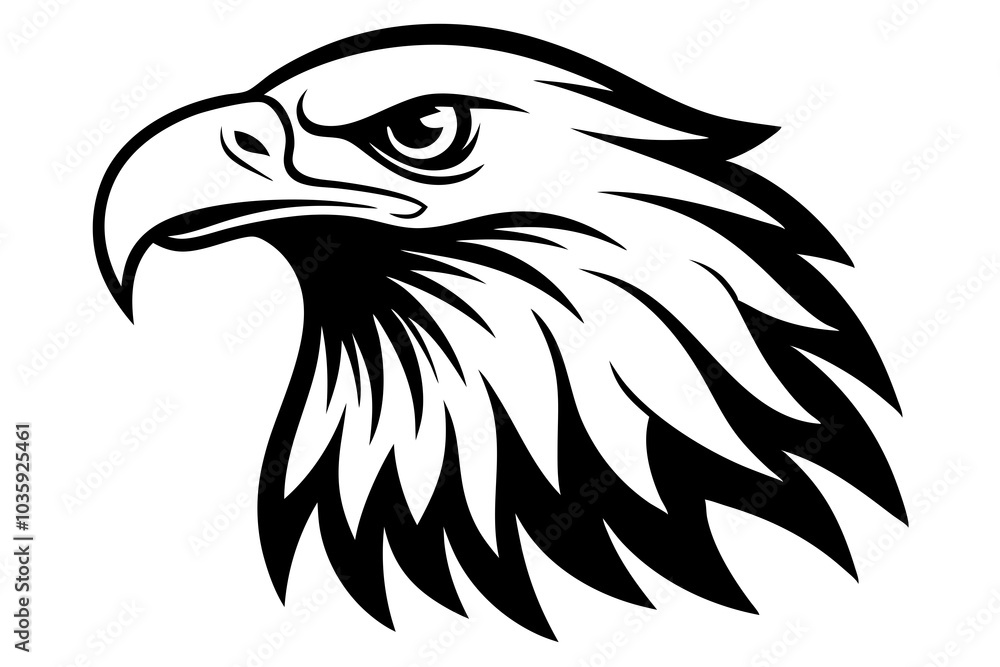 Fototapeta premium Bald Eagle icon on white background
