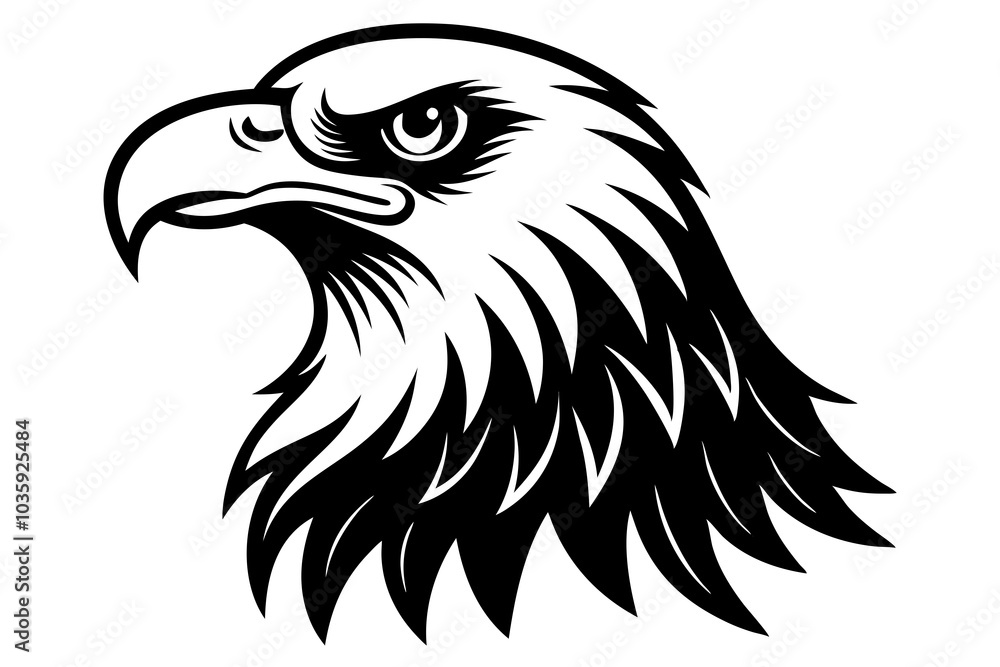 Fototapeta premium Bald Eagle icon on white background