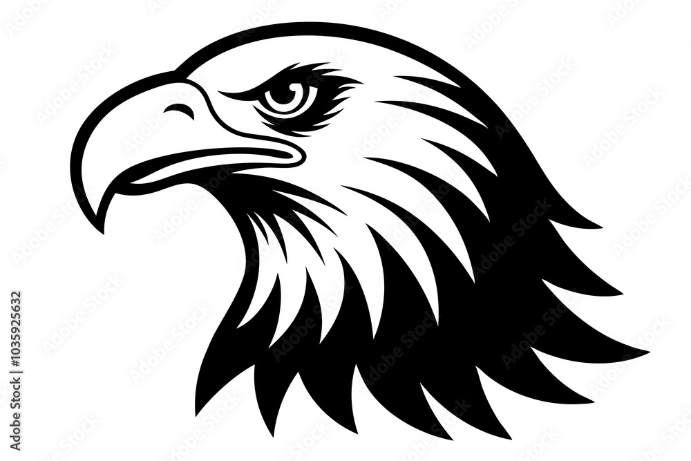Fototapeta premium Bald Eagle icon on white background