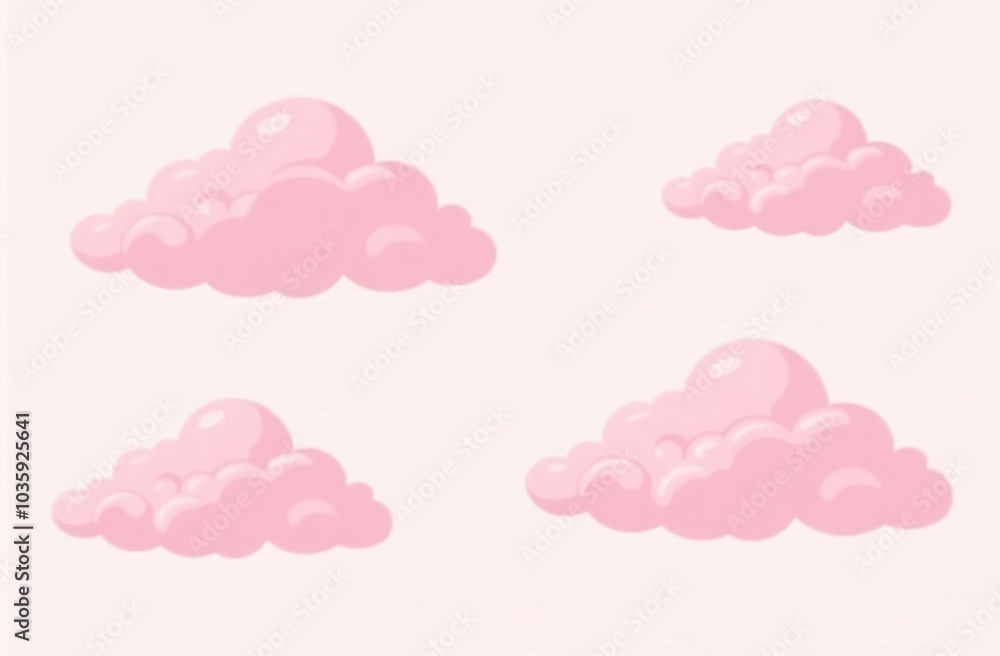 Simple pink clouds on transparent background. Simple pink clouds on transparent background.