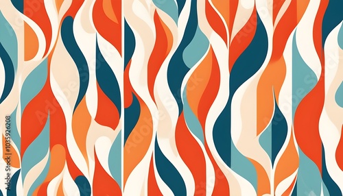 Retro 60s Inspired Pattern with Bold Masculine Hues photo