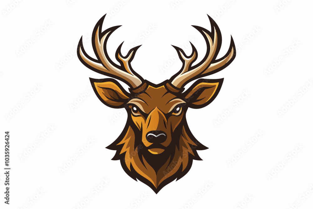 Naklejka premium Elk head mascot logo design vector illustrator on white background