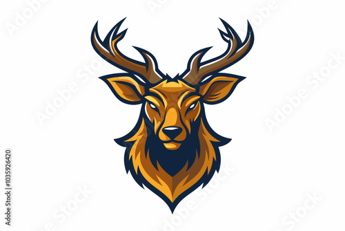 Elk head mascot logo design vector illustrator on white background