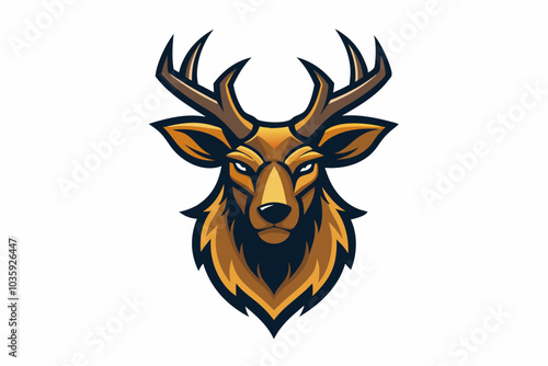 Elk head mascot logo design vector illustrator on white background