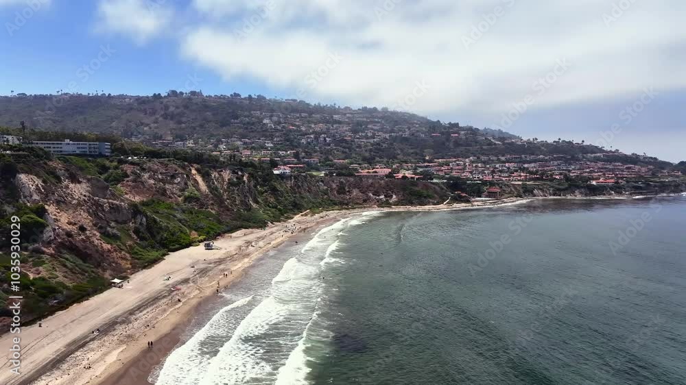 Flying Along the Shoreline of Rat Beach towards Palos Verdes in Redondo Beach, California Flying Along the Shoreline of Rat Beach towards Palos Verdes in Redondo Beach, California