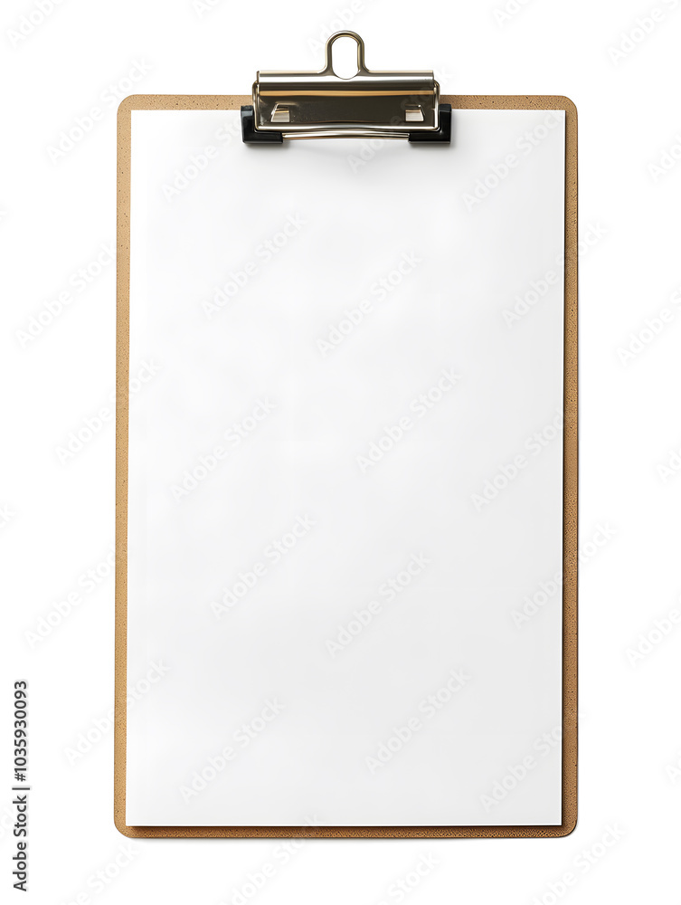 Plain empty blank clipboard with paper sheet isolated on white background Plain empty blank clipboard with paper sheet isolated on white background