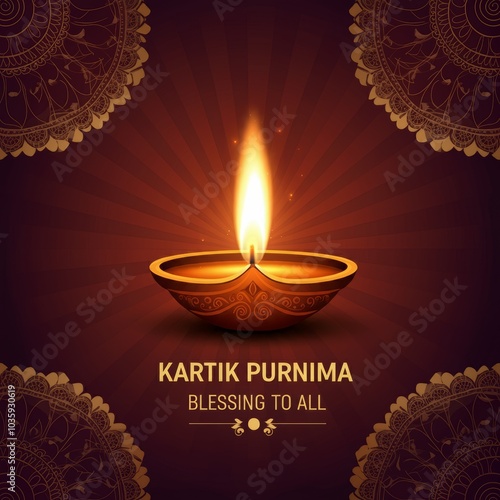 Happy Kartik Purnima Festival Background. Kartik Purnima creative concept.
 photo