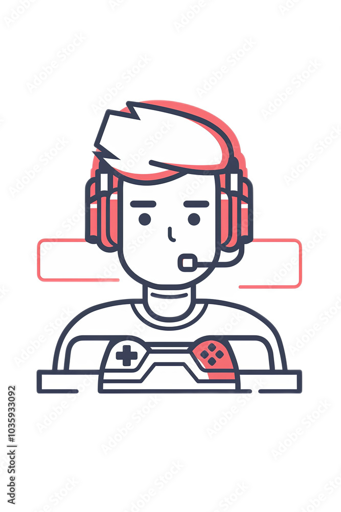 Gamer Graphic with Headset and Controller Gamer Graphic with Headset and Controller