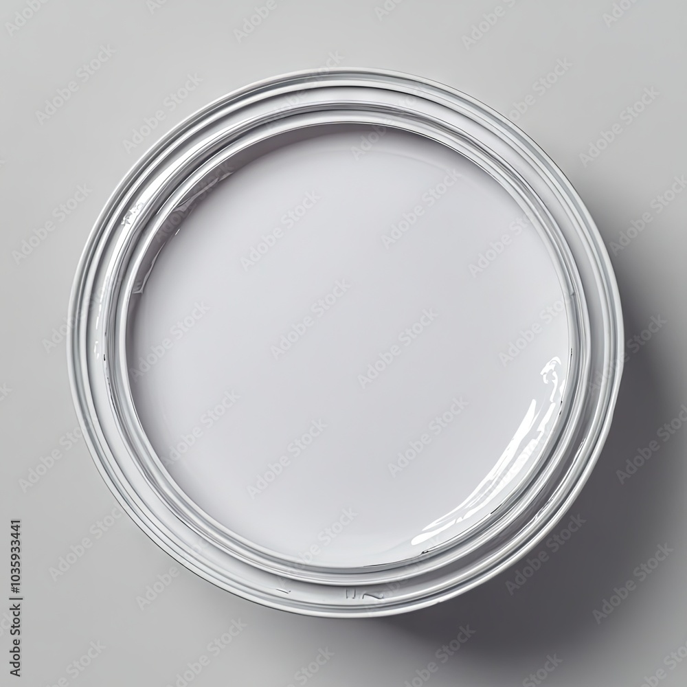 White Paint Can Lid Close-Up: Glossy Finish and Circular Design White Paint Can Lid Close-Up: Glossy Finish and Circular Design