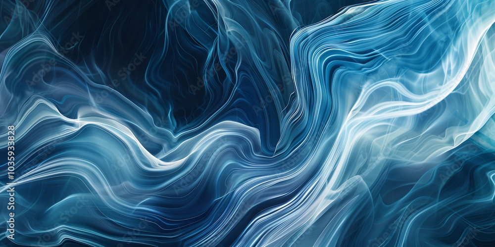 Vibrant abstract blue and white swirling waves creating a flowing and dynamic pattern in a modern digital artwork. Vibrant abstract blue and white swirling waves creating a flowing and dynamic pattern in a modern digital artwork.