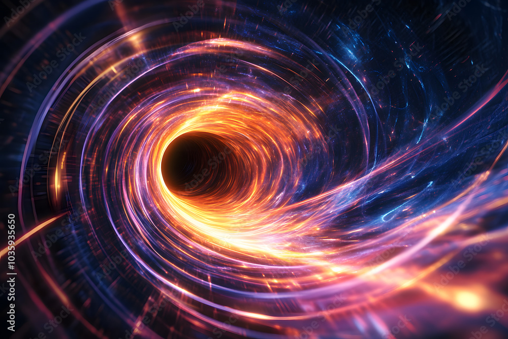 Obraz premium Abstract glowing galaxy energy tunnel in space background