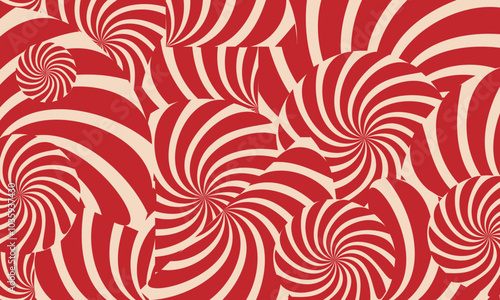 abstract futuristic vector red white striped spiral background