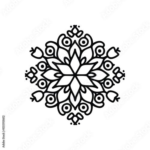 Luxury mandala  vector illustration ornament decor with black silhouette white background
