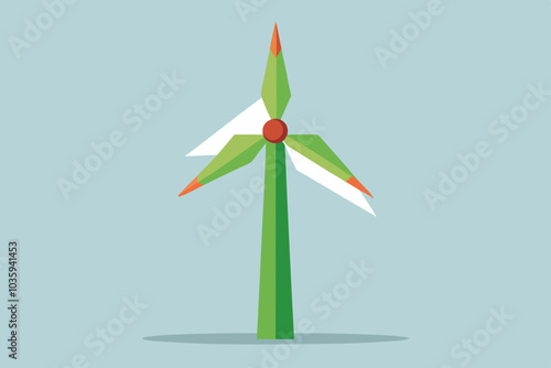 Wind Turbine Vector Illustration