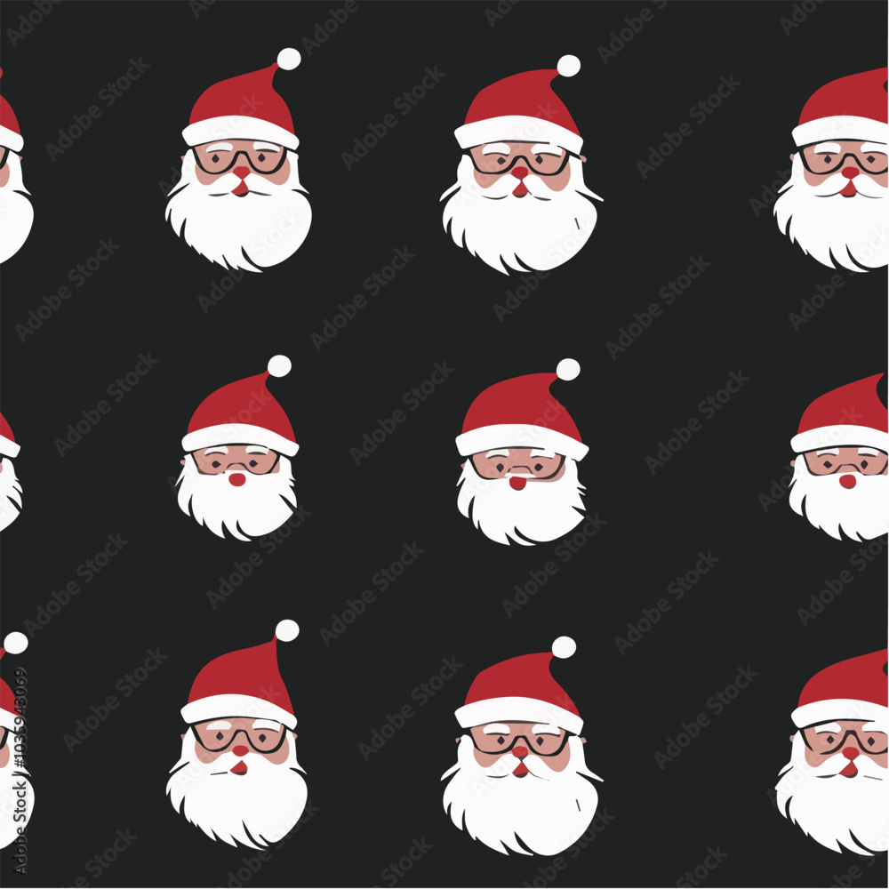 Illustration of Christmas seamless patterns with santa Illustration of Christmas seamless patterns with santa