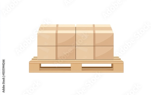 Stack of cardboard boxes on a wooden pallet in a warehouse during daylight hours showcasing typical packaging for shipping