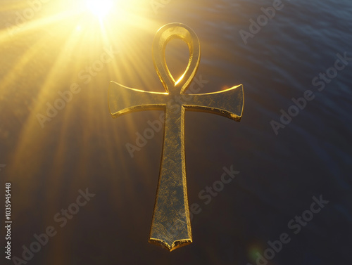 Symmetrical ancient Egyptian cross Ankh, symbol of alchemy occultism mysticism tarot meditation Egyptian cross symbolizes immortality and eternal life, esoteric sign