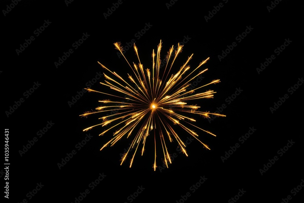 Brilliant fireworks set against dark background, celebratory theme for new year’s celebration and sending happy new year wishes