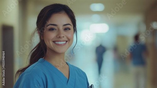 A portrait of young smiling nurse.