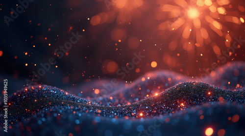 Sparkling New Year’s Eve Celebration Fireworks and Glittering Abstract Background for Festive Occasion