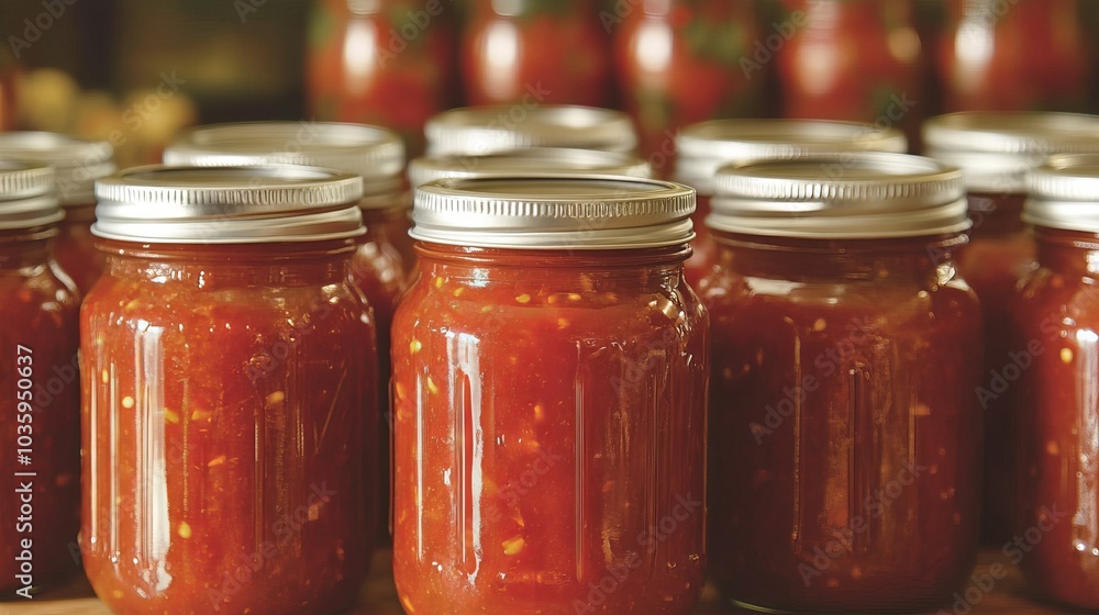 Indulge in the tantalizing aroma of homemade tomato sauce, lovingly preserved in airtight glass jars. As winter's chill draws near Indulge in the tantalizing aroma of homemade tomato sauce, lovingly preserved in airtight glass jars. As winter's chill draws near