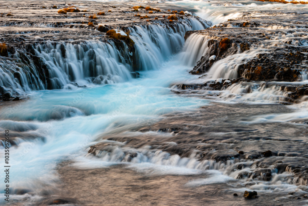 Naklejka premium Waterfall in river, in Brúará, Hvitá, south Iceland, 