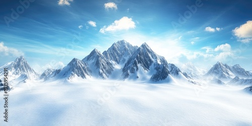 Stunning panoramic aerial view of the snow-covered Nordkette mountains, Stunning aerial view of snow-covered mountains