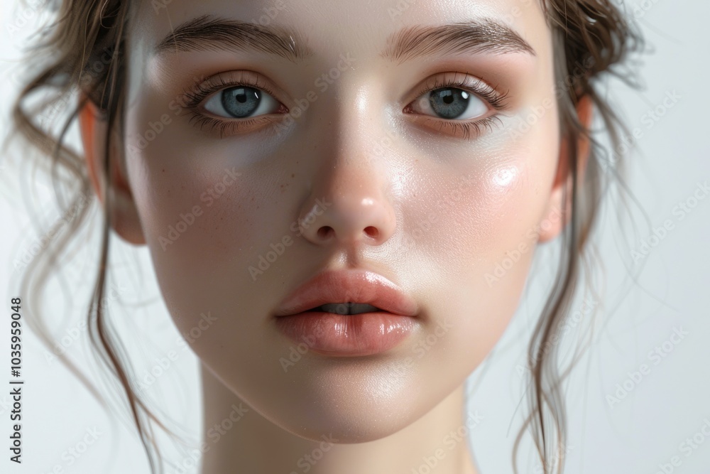 Woman Beauty Face Young Fashion Model Makeup Skin Care Portrait White Isolated Woman Beauty Face Young Fashion Model Makeup Skin Care Portrait White Isolated