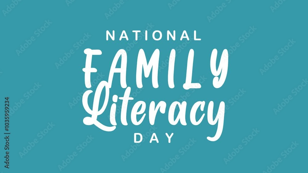 National Family Literacy Day Text Animation. Great for National Family ...