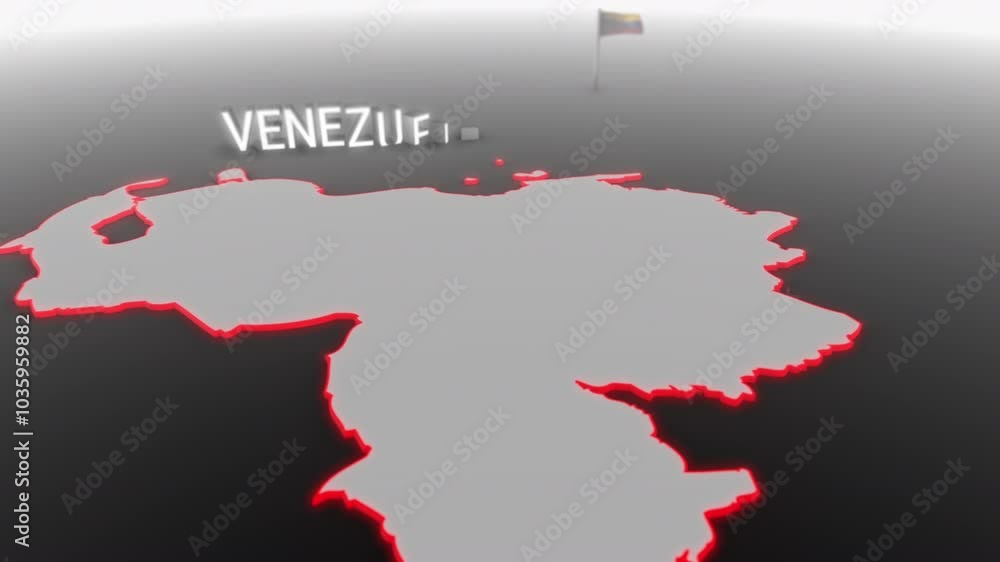 3d animated map of Venezuela gets hit and fractured by the text “Violence” 3d animated map of Venezuela gets hit and fractured by the text “Violence”