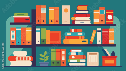 Shelves filled with various textbooks reference books and study guides for students to use.