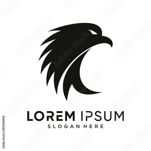 Eagle head symbol logo template vector illustration design with creative concept photo