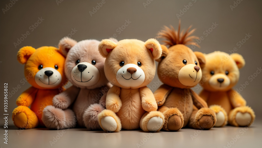 A Whimsical Gathering of Stuffed Animals Sitting Next to the Camera in a Delightful and Playful Arrangement A Whimsical Gathering of Stuffed Animals Sitting Next to the Camera in a Delightful and Playful Arrangement
