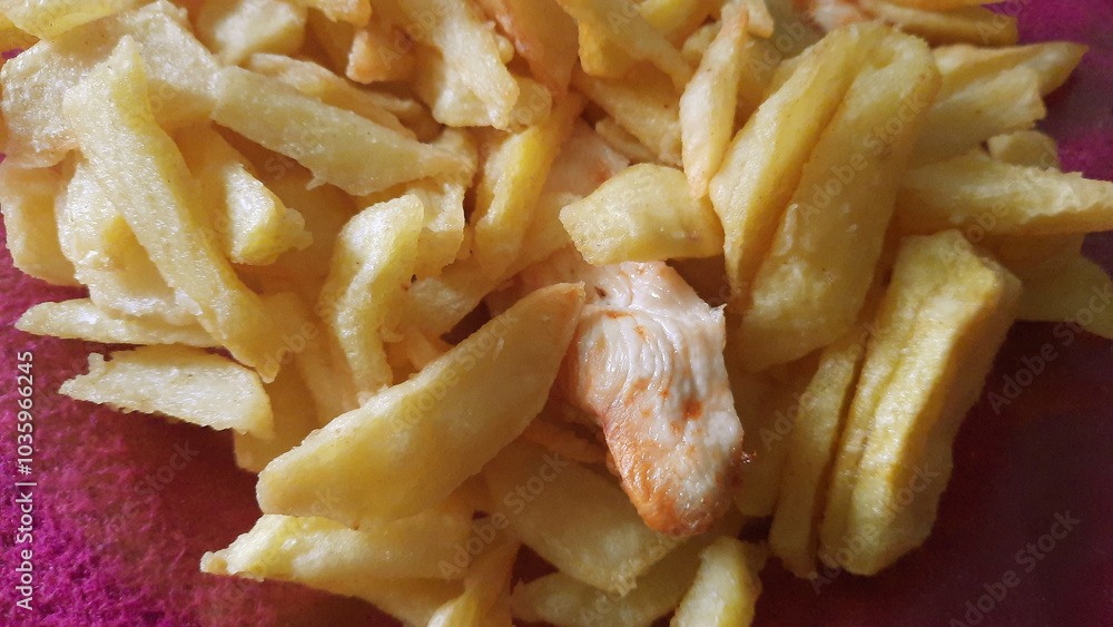 french fries on a white background french fries on a white background