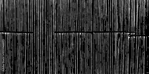 Overlay of bamboo wood texture bark. Black white wooden background surface with natural pattern. Vector plank wood texture.
