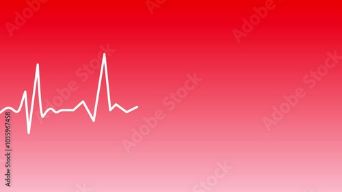 Heartbeat flatline electrocardiogram medical screen , heartbeat frequency on cardiograph recording pulse. white heartbeat rate and pulse on radishes screen. 