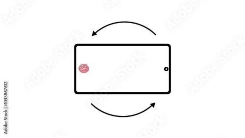 Turn the phone horizontally and vertically icon. Rotate smartphone isolated icon. Device rotation symbol on white background.