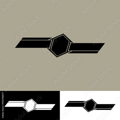 e-sport title label of two glass blades and diamond shield in mosaic silhouette style illustration