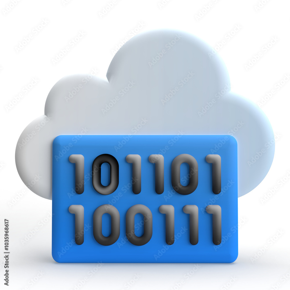 Cloud binary code Cloud binary code