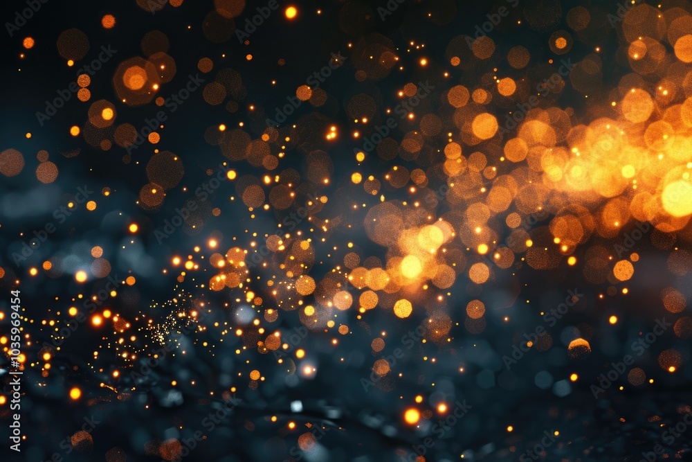 Continuous glowing sparks in darkness. Continuous glowing sparks in darkness.