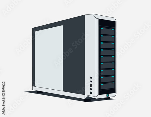 computer server isolated on a white background