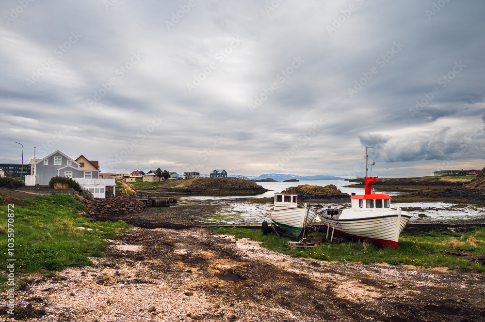 Fototapeta premium cityscape of the city of Stykkisholmur, Snaefellness Peninsula, Iceland