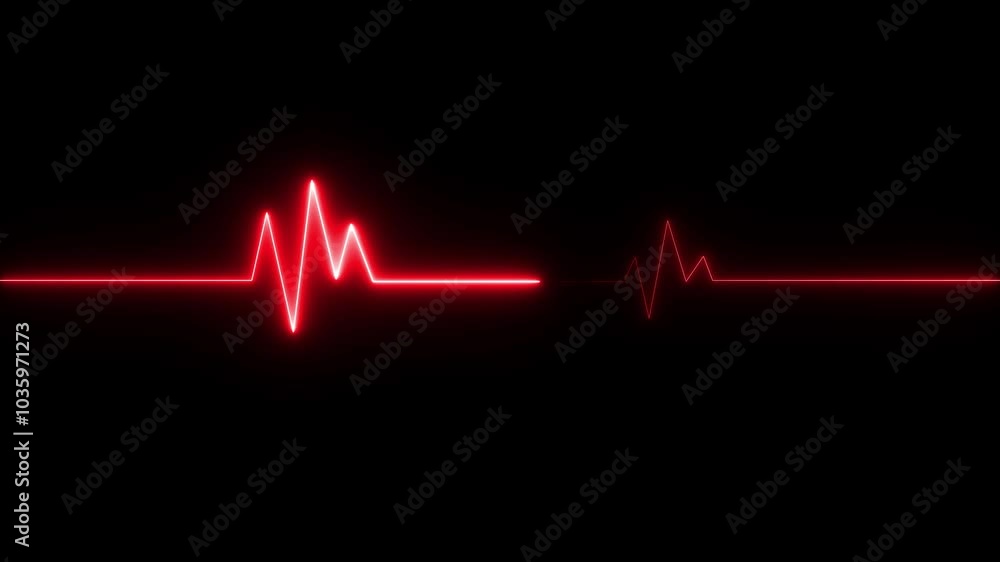 abstract heartbeat and pulse signal technology animation on black background abstract heartbeat and pulse signal technology animation on black background