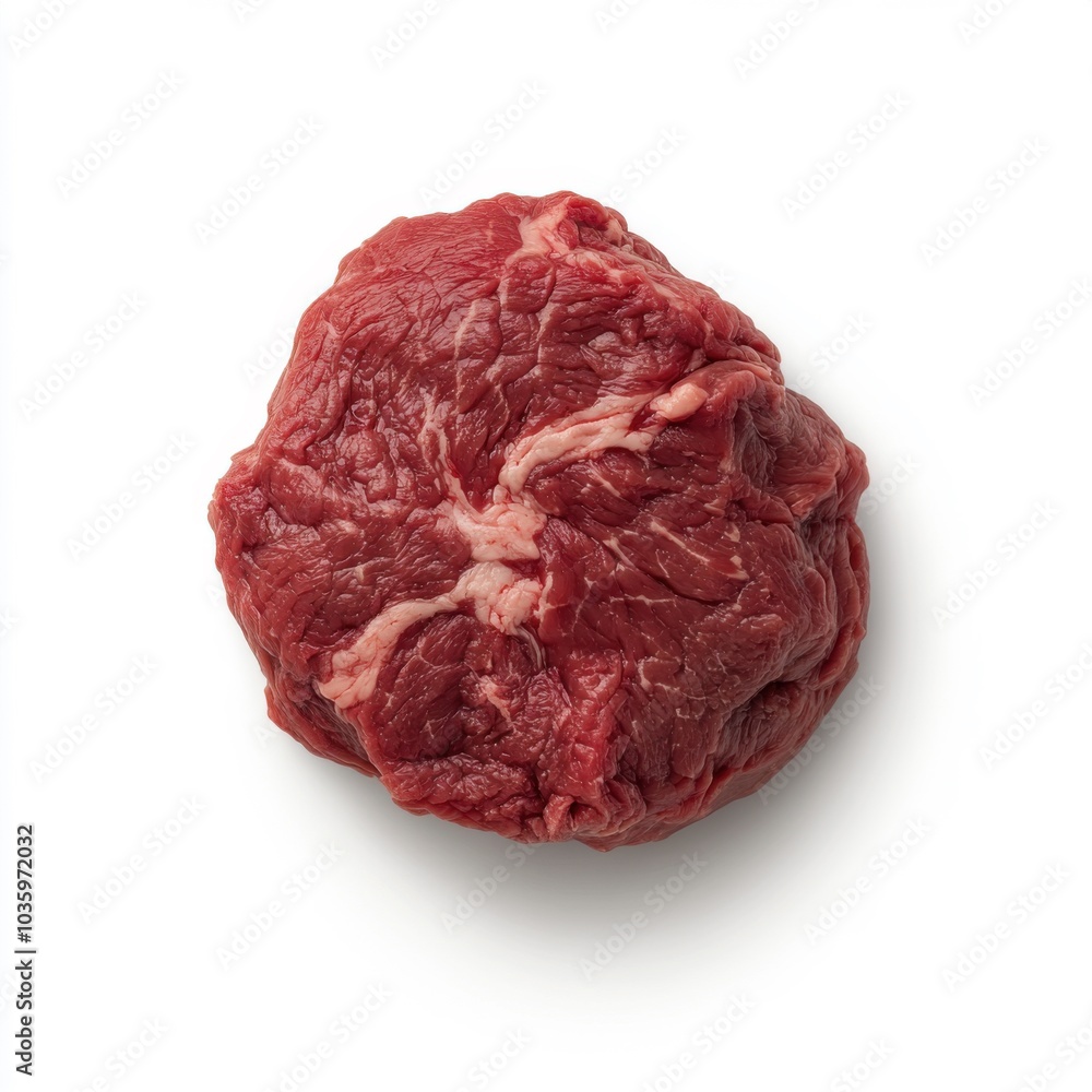 Fototapeta premium Fresh raw beef steak isolated on white background for culinary preparation