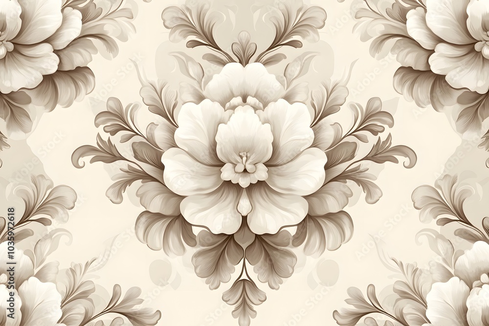 Elegant floral damask pattern design Elegant floral damask pattern design