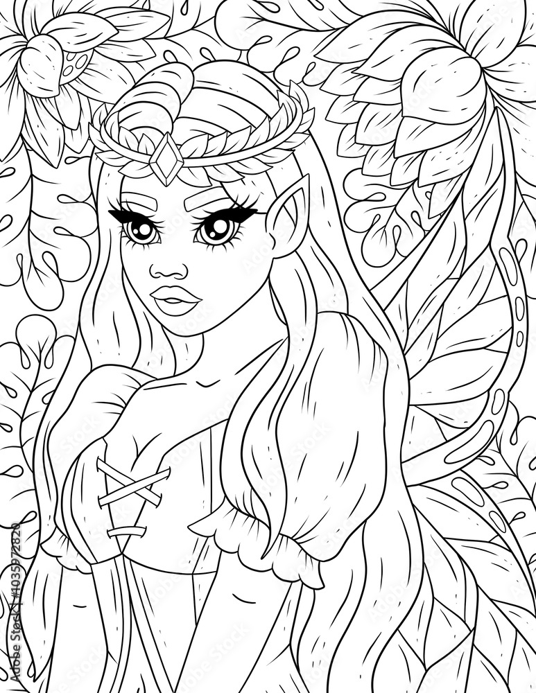 Fototapeta premium Coloring page for adults