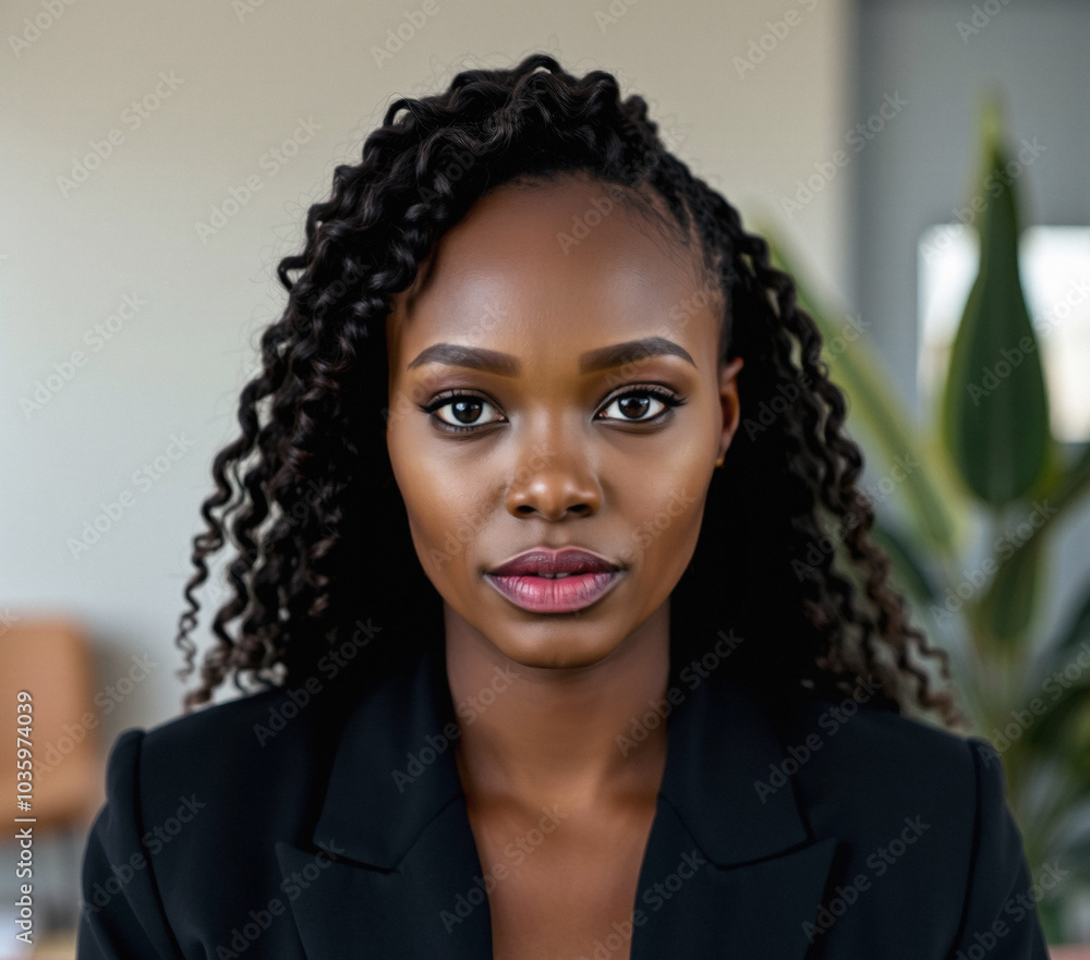 attractive black woman in her 20s, facing the camera, business specialist in a suit, natural sunlight attractive black woman in her 20s, facing the camera, business specialist in a suit, natural sunlight