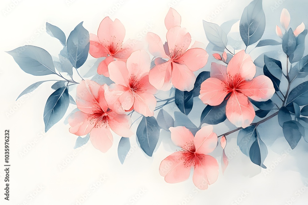 Fototapeta premium Delicate floral arrangement with pink hues