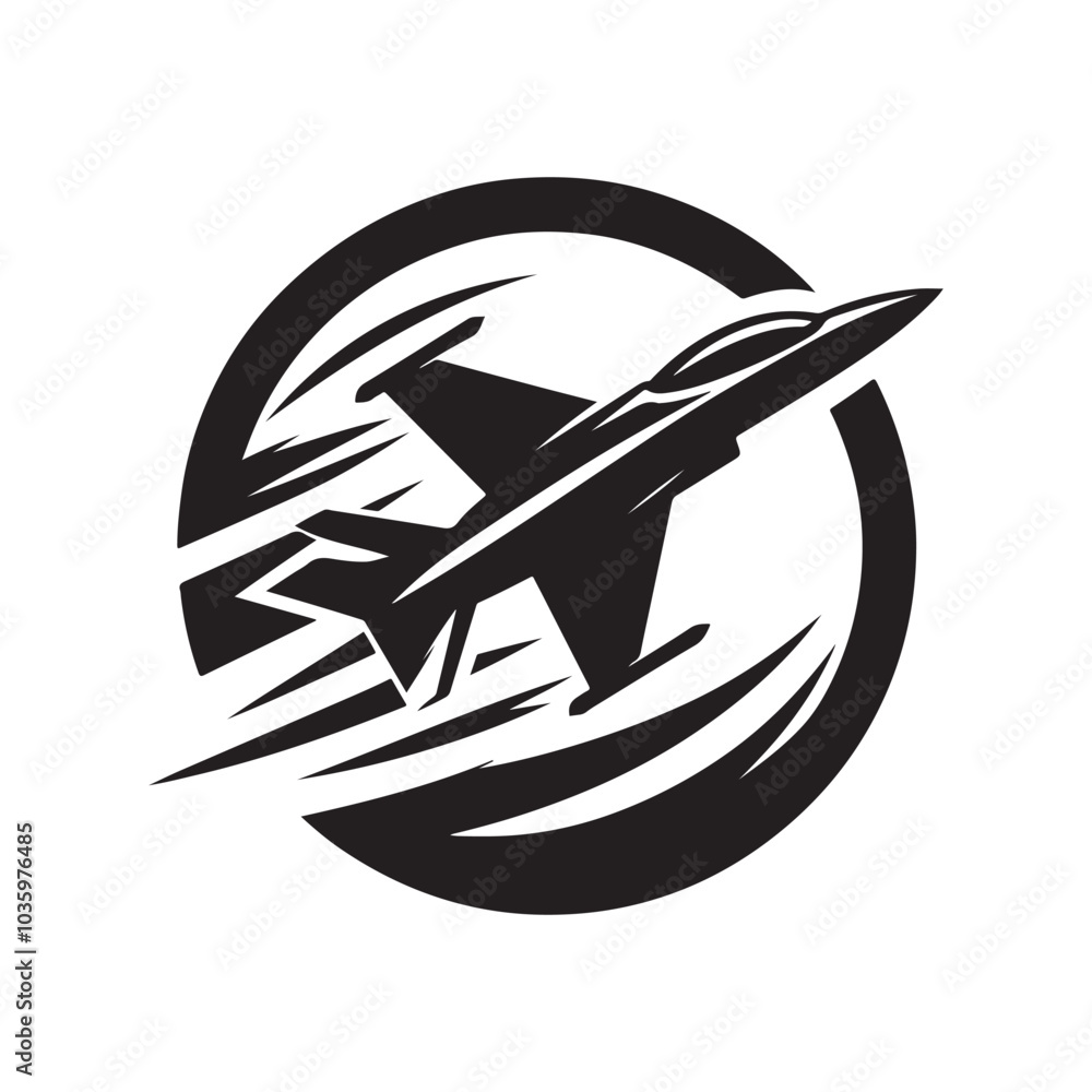 Jet Silhouette Vector Illustration - Perfect for Aviation Designs Jet Silhouette Vector Illustration - Perfect for Aviation Designs