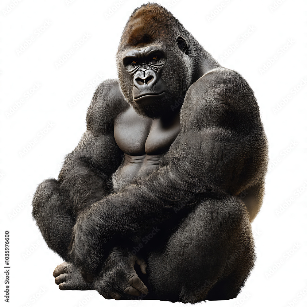 Majestic Gorilla on Transparent Background: A Stunning Representation of Strength and Grace in the Animal Kingdom, Highlighting the Importance of Wildlife Conservation Majestic Gorilla on Transparent Background: A Stunning Representation of Strength and Grace in the Animal Kingdom, Highlighting the Importance of Wildlife Conservation